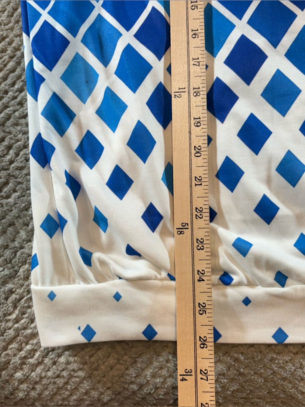 Acegolfs Women’s M 1/4 Zip Golf JacketBlue & White Geometric Diamond Print NWT - Picture 8 of 9